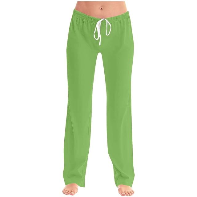 FAIWAD Pantalon de Pyjama Femme Décontracté Confortable Ample Pantalon de Maison Extensible à Cordon Bas de Pyjama Pantalon Tenue d'Intérieur