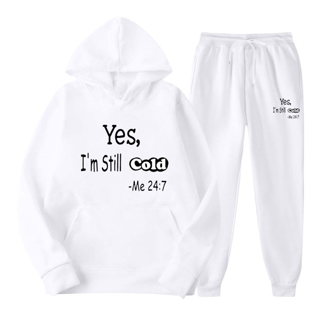 Pull Décontracté pour Hommes à Capuche Imprimé Sport Manches Longues Pantalon Ensemble Deux Pièces