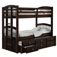 thumbnail image 1 of Pemberly Row Twin over Twin Storage Bunk Bed with Trundle in Espresso, 1 of 3