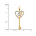 thumbnail image 3 of 14K Yellow and Pink Gold Key Heart Charm Pendant Necklace with Chain, 3 of 4