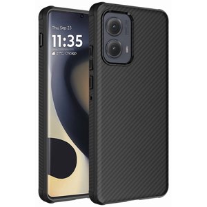 Nakedcellphone Flex Series pour Motorola Edge 2024 Dossier téléphonique (compatible avec MagSafe) - Conception de fibre de carbone noire