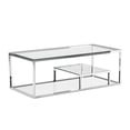 thumbnail image 1 of Table basse argentée à 2 niveaux et 2 étagères de Home Gear, 1 of 1