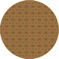 thumbnail image 1 of Ahgly Company Tapis d'Intérieur Rond Lavable en Machine Brun Selle Transitionnel, 6 Pieds Rond, 1 of 7