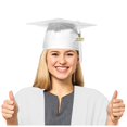 thumbnail image 4 of MIASHUI Kids Kindergarten Graduation Caps with Tassel Preschool Uniform Accessories,White,S, 4 of 4