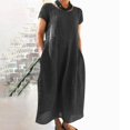 thumbnail image 1 of Robe Midi Décontractée à Manches Courtes et Manches Courtes pour Femmes, 1 of 4