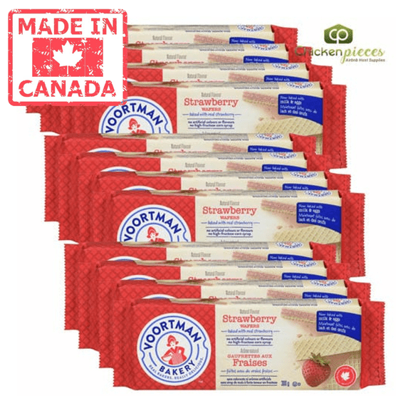 Voortman Cookie Strawberry Wafer 300G/10.58oz (12/Case) - Canadian Made