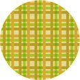 thumbnail image 1 of Ahgly Tapis Rond Lavable en Machine Intérieur Transitionnel Orange Or, 3 Pieds Rond, 1 of 7