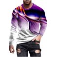 thumbnail image 2 of TIMIFIS T-Shirt en Coton à Manches Longues pour Homme, Chemises Imprimées Graphiques, Hauts - Violet - Automne, 2 of 5