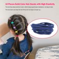 thumbnail image 4 of 10 Pièces Bandes de Cheveux Mélangés Extensibles Réglables Décoratif Haute Élasticité Titulaire de Queue de Cheval de Protection Filles Accessoires Armée Bleu, 4 of 5