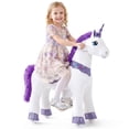 thumbnail image 1 of PonyCycle Ride-On Unicorn Toy for Kids, No Battery Riding Toy with Hand Brake, Indoor Outdoor Use, Ages 4–7, Purple, E413, 1 of 11