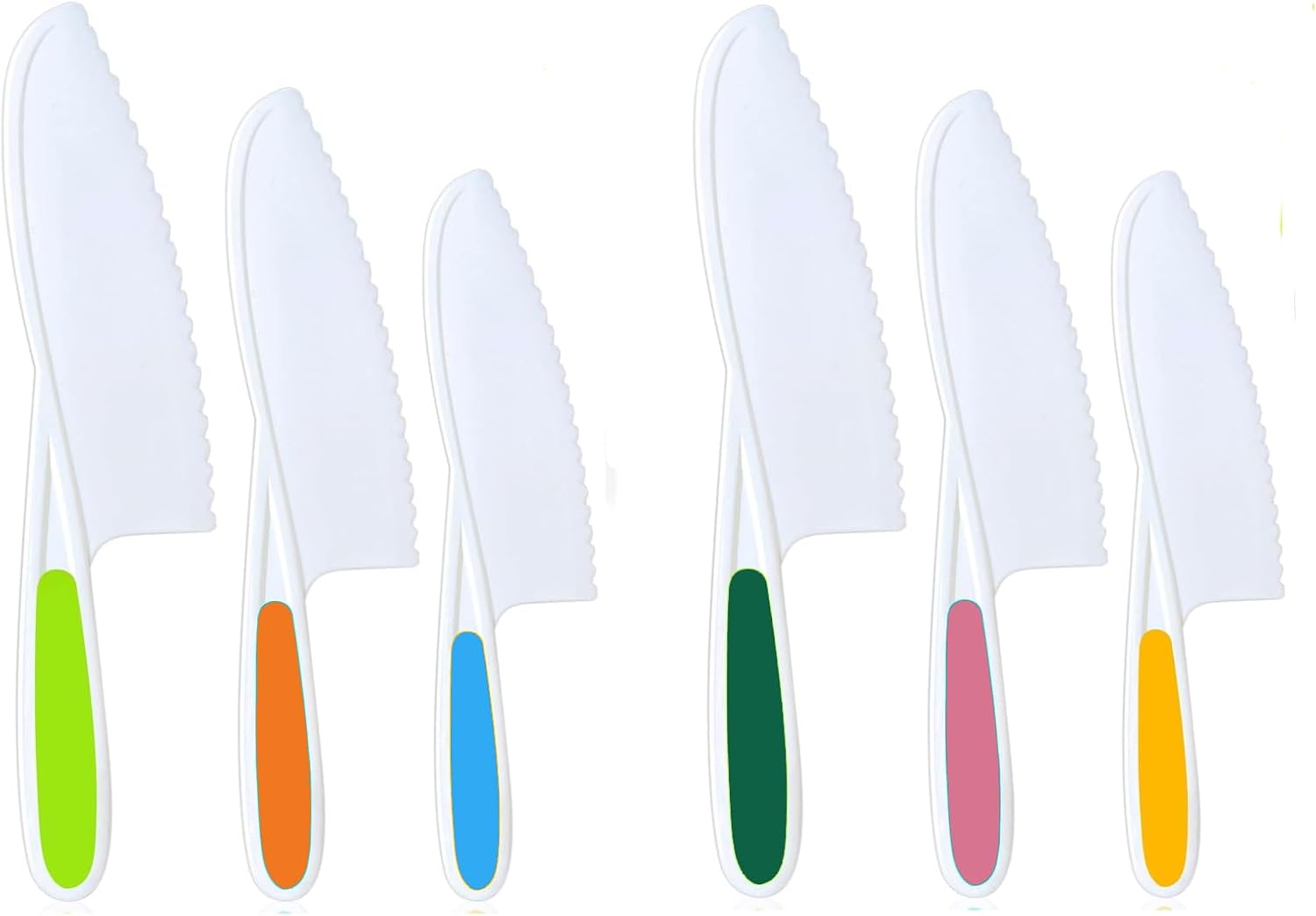 Hartya Knives for Kids, 6-Piece Kitchen Cooking and Baking Knife Set, for Real Cooking, BPA-Free Toddler Knives