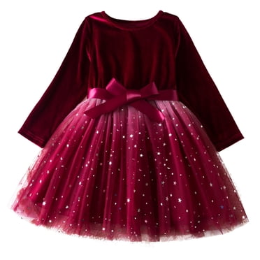 Robe à Manches Longues en Tricot Côtelé pour Filles 2-8 Ans, Boutonnée, Unie, Princesse, Robe de Fête, Automne Hiver, Décontractée, Chaude, Col Rond, Coupe Droite, Robe à Volants, Enfants