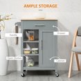 thumbnail image 4 of HOMCOM Compact Kitchen Trolley Utility Cart on Wheels with Open Shelf Grey, 4 of 10