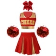 thumbnail image 1 of Miaeowve Tenue d'Uniforme de Cheer pour Filles du Secondaire pour Fête Musicale Vêtements de Cheerleading avec Pompons A Rouge 16, 1 of 5