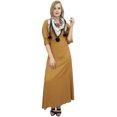 thumbnail image 4 of Bimba Robe Maxi Bohème Brun Pâle pour Femme avec Foulard à Franges Tenue Décontractée-20, 4 of 9