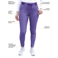thumbnail image 4 of Adar Pro Heather Scrubs For Women - Ultimate Yoga Jogger Scrub Pants, 4 of 8