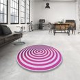 thumbnail image 4 of Ahgly Tapis d'Intérieur Lavable en Machine Carré Transitionnel Fleur Rose, 5 Pieds Carré, 4 of 7