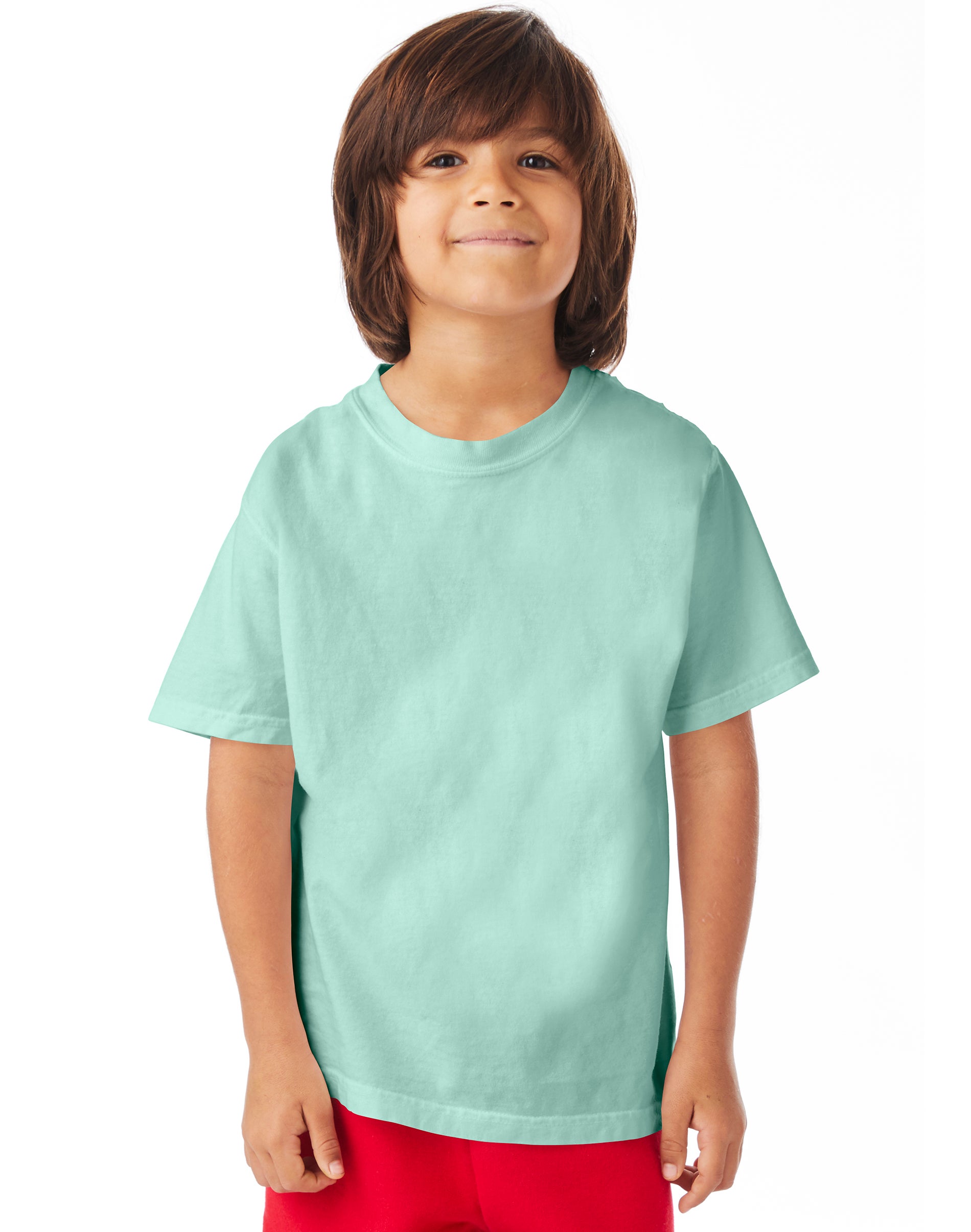 Hanes Boys ComfortWash Short Sleeve Crew Tee, M, Honeydew