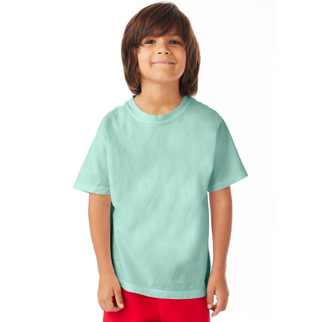 Hanes T-Shirt à Col Rond à Manches Courtes ComfortWash pour Garçons, m, Honeydew