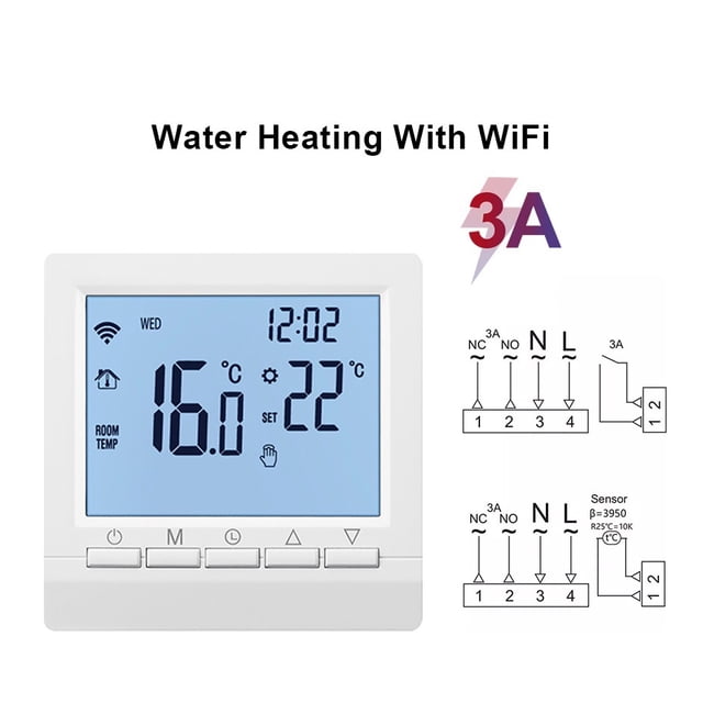 WiFi Smart Thermostat Temperature Controller Electric Floor Heating Water/Gas Boiler Thermostat Works Wireless ,Easy to Install