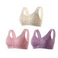 thumbnail image 1 of AherBiu 3pc Plus Size Bras for Women Front Closure Full Coverage Comfort Bralettes Push up Wireless Lingerie, 1 of 7
