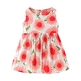thumbnail image 2 of LSLJS Robe d'Été Fleurie pour Bébé Fille Sans Manches à Imprimé Graphique Robe de Plage Tout-Petit Princess Dress Tenue une-Pièce Décontractée ( 4-5 Ans, Rouge ), 2 of 6