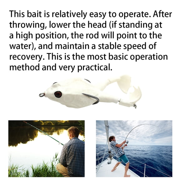 Vonky Appât Grenouille Artificiel Extérieur Mer Eau Douce Pêche Grenouille swimbait Pêche Leurre en Silicone Souple Appât Accessoires de Pêche, Type 2