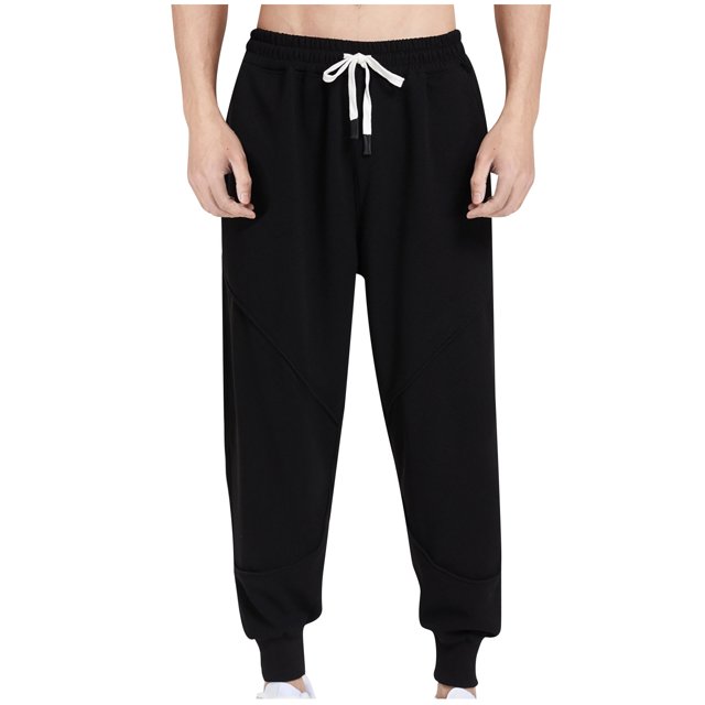 FAIWAD Men's Drawstring Elastic Waist Baggy Sweatpants Straight Leg Elastic Close Bottom Track Pants