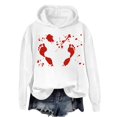 thumbnail image 1 of WEAIXIMIUNG Sweat à Rayures pour Femmes Automne et Hiver 2025 Tendance avec Capuche et Imprimé Lettre, 1 of 4