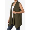 thumbnail image 3 of TheMogan Women's Long Vests Sleeveless Draped Lightweight Open Front Cardigan, 3 of 7