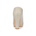 thumbnail image 2 of Unique Bargains Bottines à Plateforme à Bout Rond à Talons Épais pour Femme Beige (Taille 10), 2 of 6