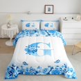 thumbnail image 2 of Erosebridal Letter Comforter Sets Queen Size For Teens,Rose Flower Bedding Queen Comforter Set,Butterfly Room Decorative,Reversible,Ultra Soft,3-Piece, 2 of 8