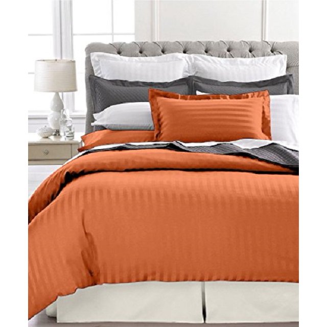 Ultra Soft 1800 Series 3 PC Striped Duvet Set (King, Spice )