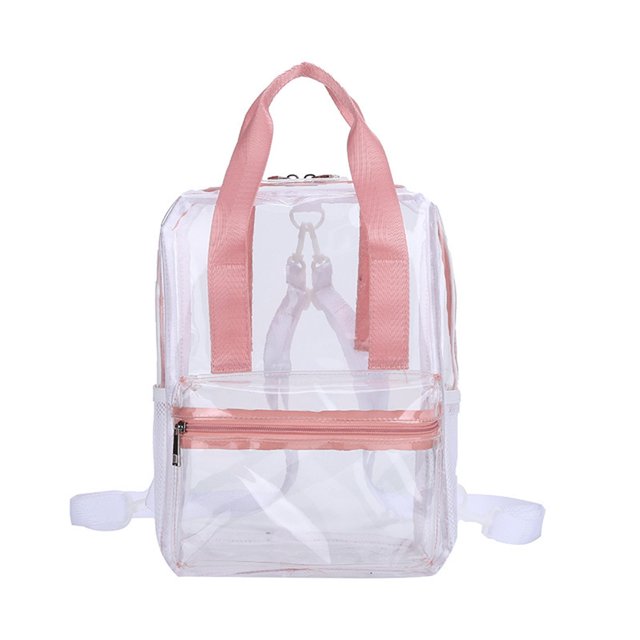 RXIRUCGD Sac à Dos Transparent Robuste Durable Sac à Livres Transparent pour l'École, le Travail Rose