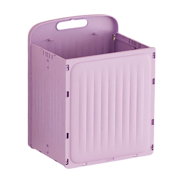 Foldable Storage Box Wall Mounted Dirty Clothes Basket Plastic 15.75 in x 12.4 in x 9.65 in with Full-Open Design