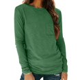 thumbnail image 2 of Timegard Long Sleeve Tops for Women Round Neck Causal Tunic T Shirts Comfy Solid Color Basic Tops, 2 of 8