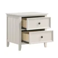 thumbnail image 4 of Classique Finition Blanche 5pc Set Très Grand Chambre Lit Chevets Commode Miroir Meubles en Bois, 4 of 7