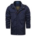 thumbnail image 3 of LSLJS Men's and Winter Plus Velvet Solid Color Zipper Pocket Warm Jackets( Blue, XL), 3 of 8