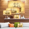thumbnail image 3 of Brown Ancient Moving Boat - Seashore Wall Art on Canvas, 3 of 4