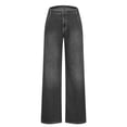 thumbnail image 4 of LOVZFMLL Pantalon pour Femme, Taille Haute Polyvalent Droit Ajusté Jambe Ample Gris, 4TG, 4 of 6