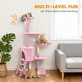 thumbnail image 4 of PawHut 53" Cat Tree Tower with Condo, Large Kitten Activity Centre, Pink, 4 of 10
