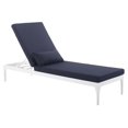 thumbnail image 1 of Modway Perspective Aluminum Patio Chaise Lounge in White and Navy, 1 of 6