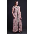 thumbnail image 3 of Bimba Robe de Plage Longue Sans Manches à Fente avant Imprimée de Feuilles Été Printemps pour Femmes - Moyen, 3 of 5