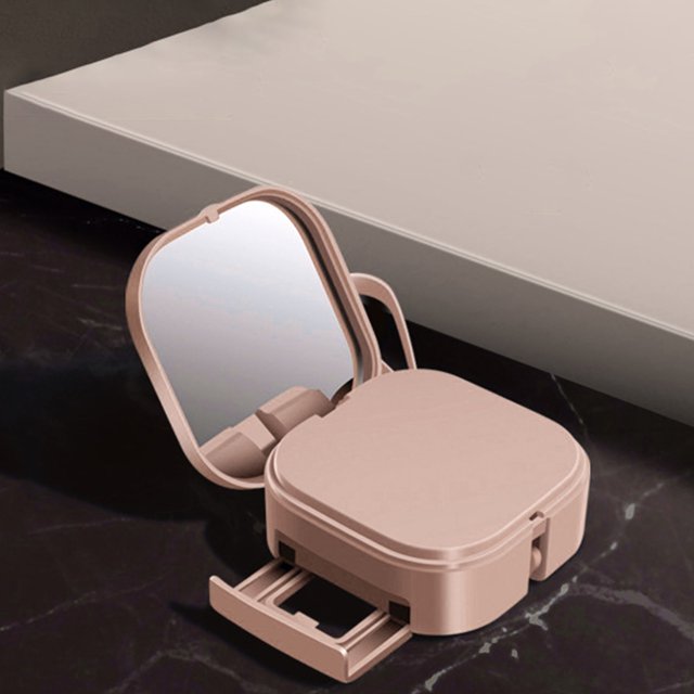 Retractable 3-in-1 Data Cable With Mirror Cell Phone Bracket Fast Charging One-Three Storage Charging Cable