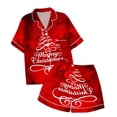 thumbnail image 4 of FAOWME Vêtements d'Intérieur d'Été pour Enfants Garçons Filles T-Shirt à Manches Courtes Imprimé Col Rond Pantalons Courts Pyjamas Ensembles Nourrissons Rouge 10-11 Ans, 4 of 4