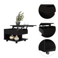 thumbnail image 4 of TUHOME Luanda Lift Top Coffee Table with Concealed Storage and Wheels, Black, 4 of 7