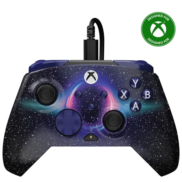 Manette de gaming filaire Turtle Beach Rematch Advanced - Sous licence pour Xbox Series X|S, Xbox One et PC Windows - Lenticulaire, multi-design, boutons programmables, gâchettes - Dark Cosmos