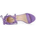 thumbnail image 4 of BLISSFUL STEP Women's Solid Color Strap Block Heel Lace up Sandals, 4 of 6