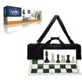 thumbnail image 1 of WE Games Ensemble Complet d'Échecs à Triple Poids pour Tournoi, Plateau Enroulable Vert, 1 of 8