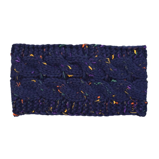 Bandeau Automne Coupe-Vent Tête Élastique Multicolore Réglable Large Dames Oreille Muffs Accessoires de Cheveux pour les Filles Marine + Fil Coloré